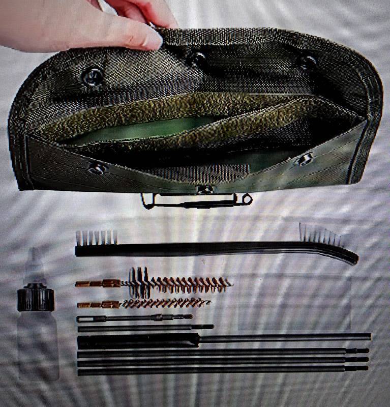 lot 31700 image: 11 Pcs Tactical Cleaning Kit for .22.2235.56 Caliber with Reusable Oxford Pouch