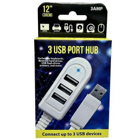 lot 28295 image: Kole Imports 3-Port USB Expander - White