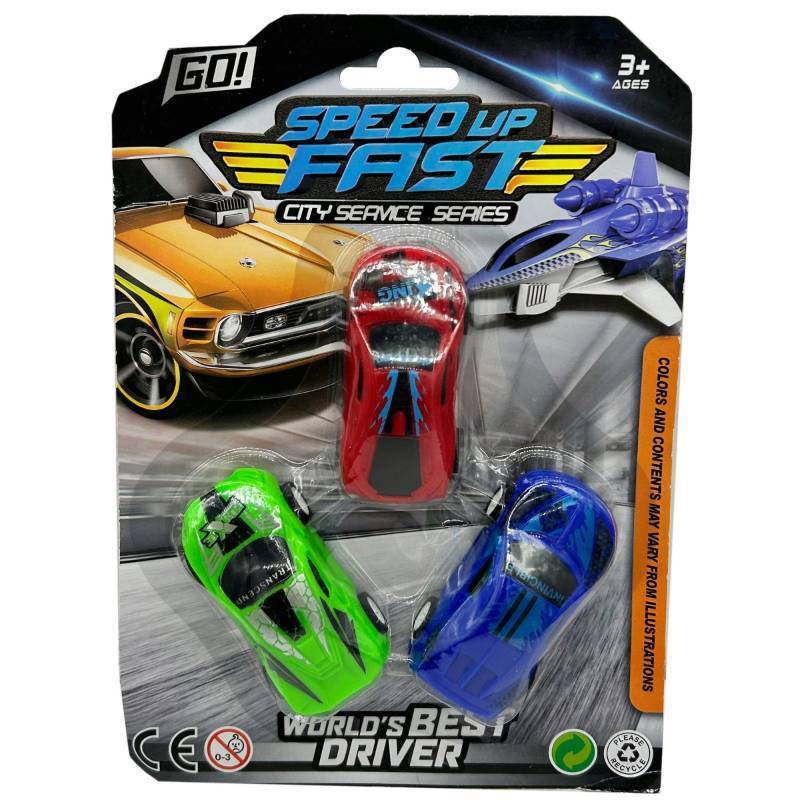 lot 28505 image: CA198 Race Cars Toy Set - 3 Per Pack