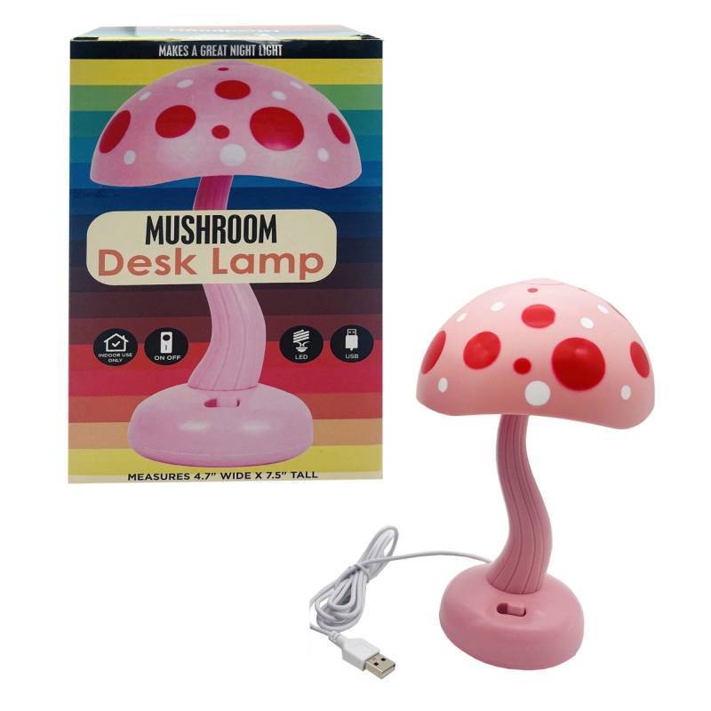 lot 28746 image: 7.5 in. White LED USB-Powered Mushroom Desk Lamp