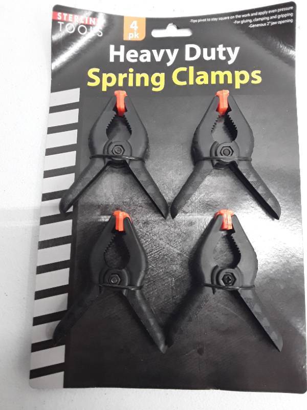 lot 29104 image: Heavy Duty Spring Clamps - 4 Pack