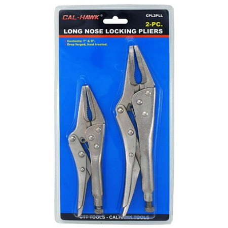 lot 29115 image: Cal Hawk Tools 2-pc. Long Nose Locking Pliers Set