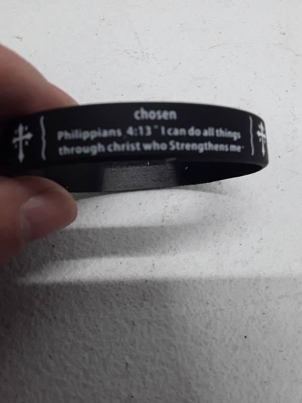 lot 29180 image: 1pc Silicone Insperational Bible Bracelet - Verse Varies