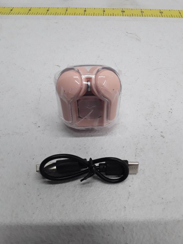 lot 29196 image: Wireless Headphones with Microphone LED Display - Pink