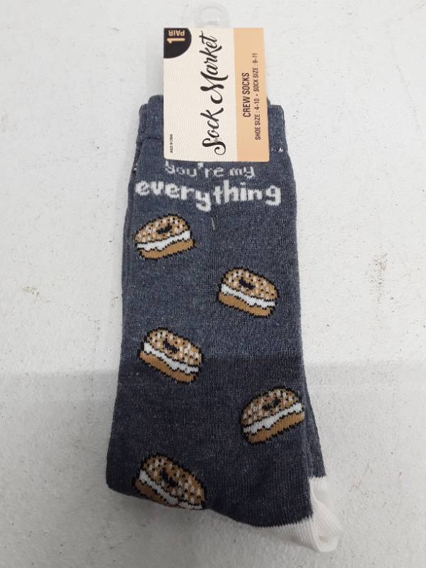lot 29582 image: Sock Market Womens Crew Socks - 1 pair - Size 9-11 - Everything