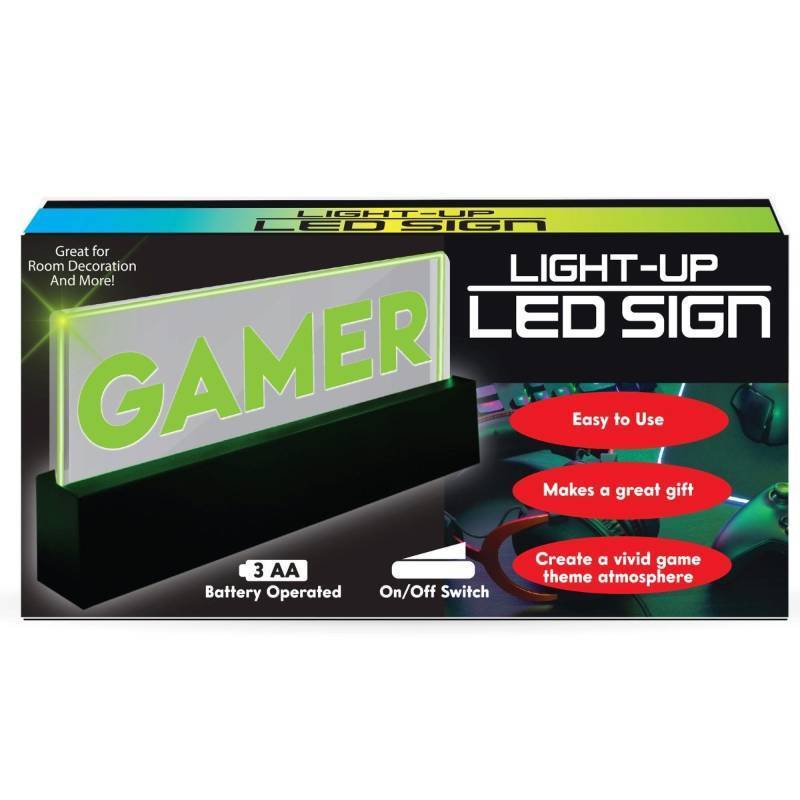 lot 29733 image: Light-up LED Signs With Table Top Base