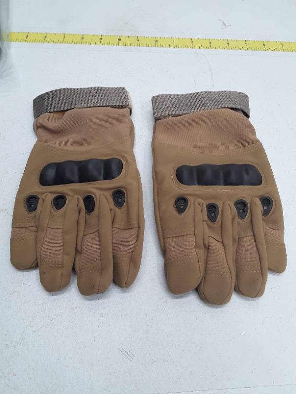 lot 29797 image: Touch Screen Anti-Skid Full Finger Tactical Gloves - Khaki - L