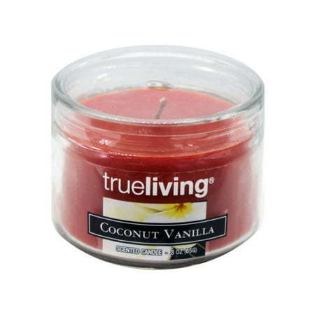 lot 29825 image: True Living 3OZ Coconut Vanilla Scented Candle - 1pc