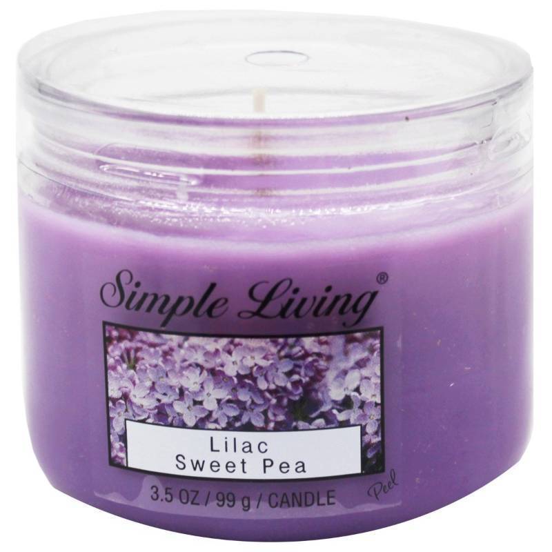 lot 29859 image: 3.5 oz Simple Living Lilac Sweet Pea Scented Candle - 1pc