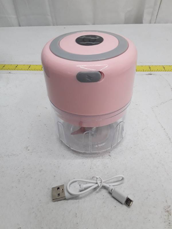 lot 30260 image: Compact 8.45oz Electric Mini Food Chopper - USB Rechargable - Pink