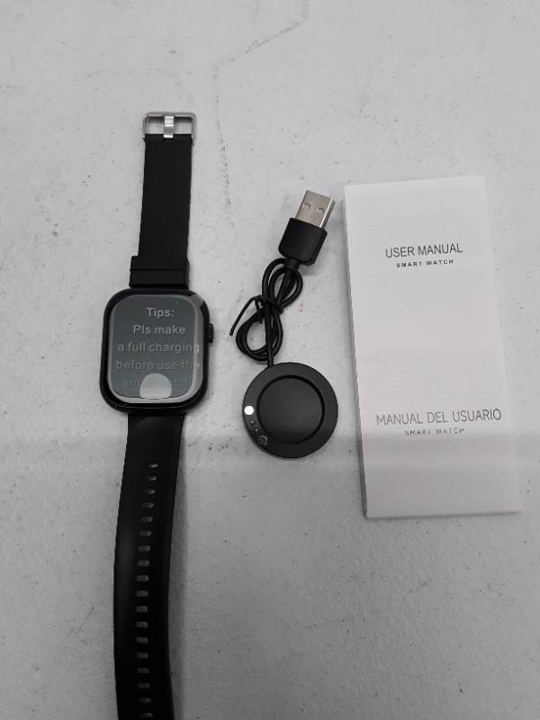 lot 30277 image: Smartwatch - 2.01 Touchscreen with CallText Features, Charging Dock - Black