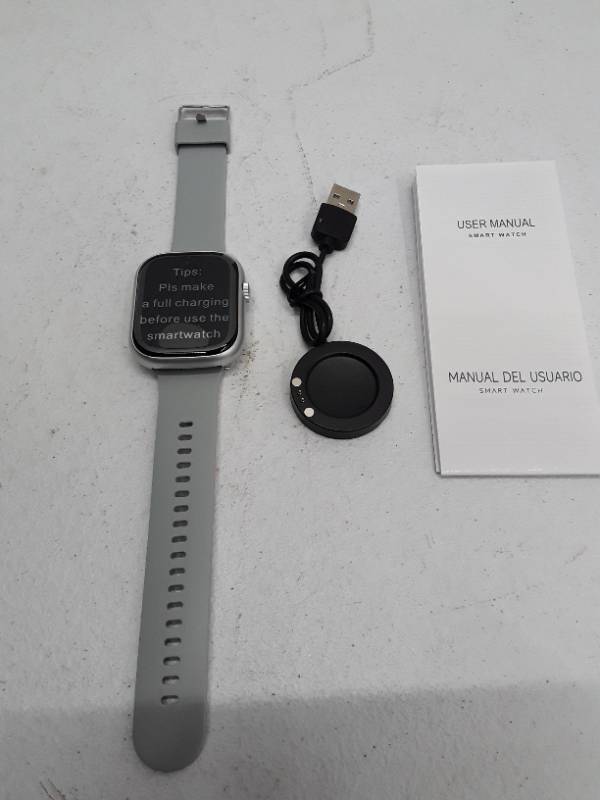 lot 30279 image: Smartwatch - 2.01 Touchscreen with CallText Features, Charging Dock - Grey