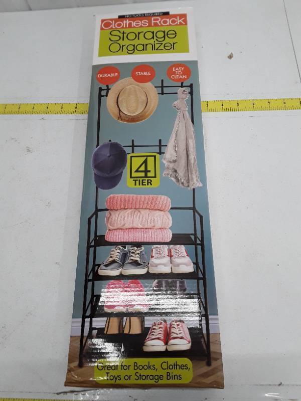 lot 30340 image: Clothes Rack Storage Organizer (4 Tier)