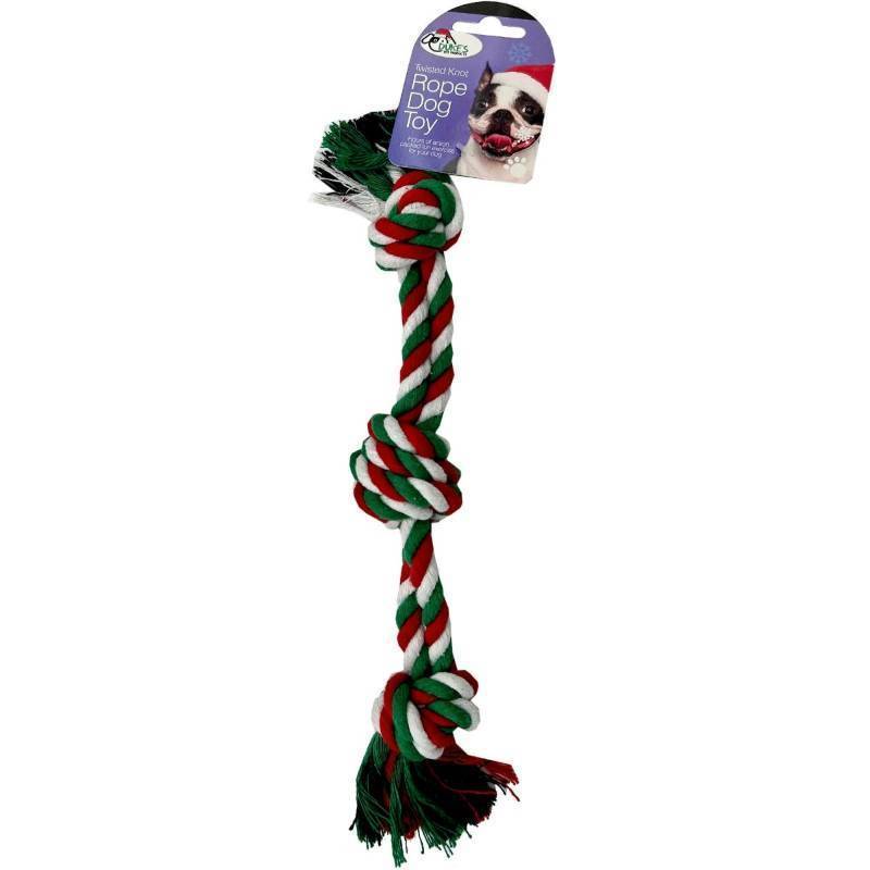 lot 30347 image: DA087 12 in. Triple Knot Twisted Rope Dog Chew Toy