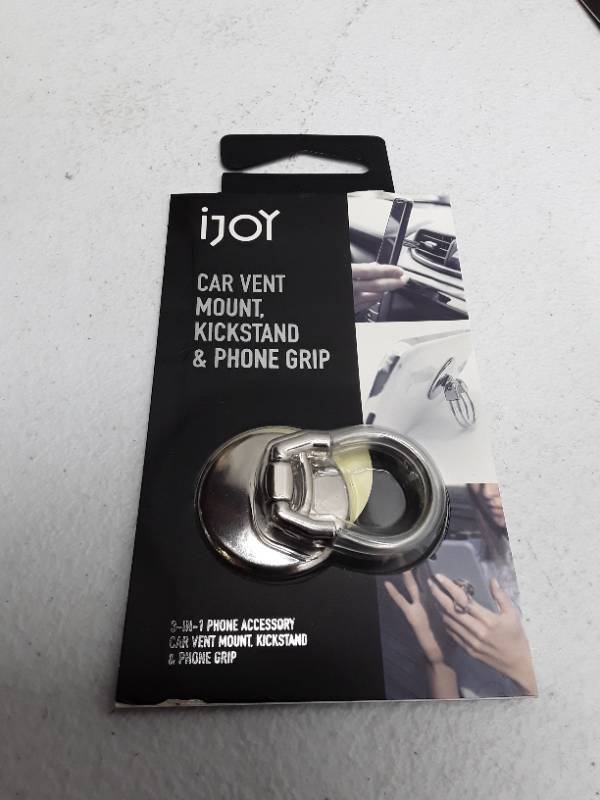 lot 30765 image: iJoy 3-in-1 Phone Accessory Car Vent Mount, Kickstand & Phone Grip