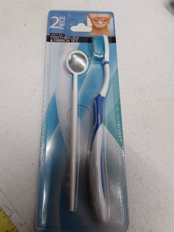 lot 30866 image: Toothbrush & Dental Mirror Set - Blue