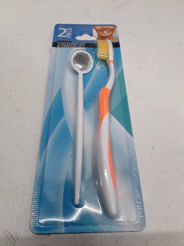 lot 30878 image: Toothbrush & Dental Mirror Set - Orange