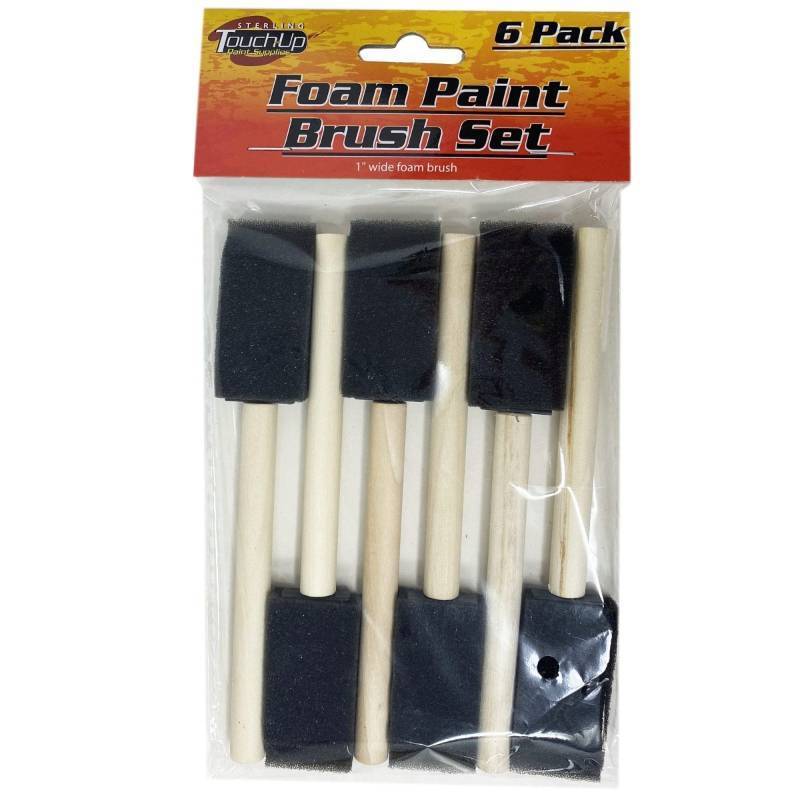 lot 30902 image: Foam Paint Brush Set - 6 Per Pack