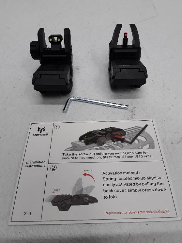 lot 31441 image: Armor Gen1 Tactical Fiber Optics Iron Sights 45 Degree Offset