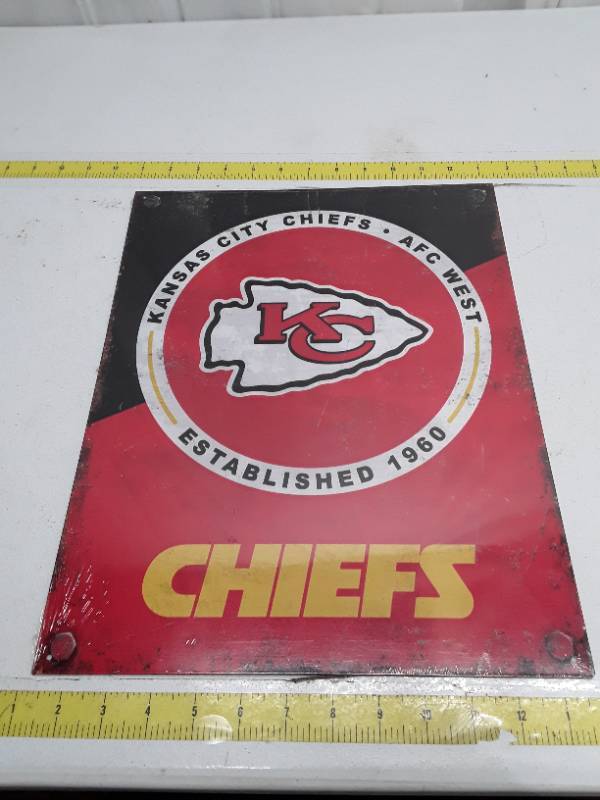 lot 31454 image: Tin Sign, 16 x 12 - Kansas City Chiefs