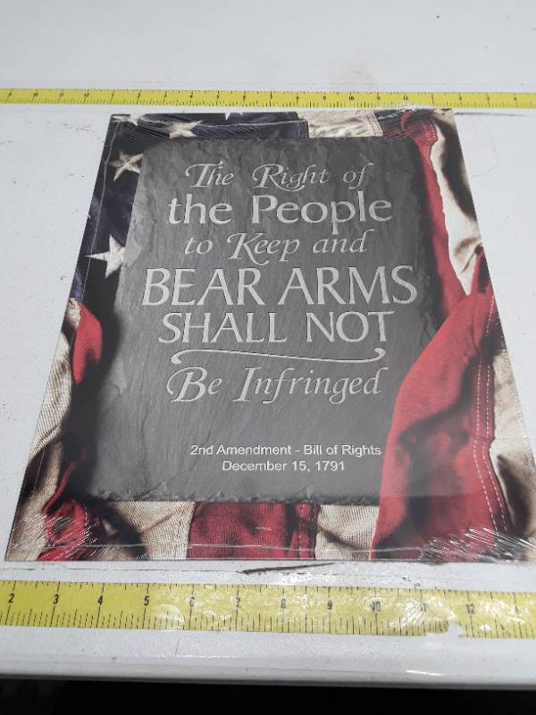 lot 31456 image: Tin Sign, 12 x 16 - The Right to Bear Arms
