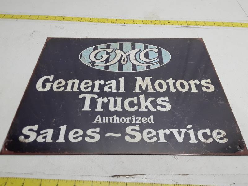 lot 31460 image: Tin Sign, 12 x 16 - GMC Trucks