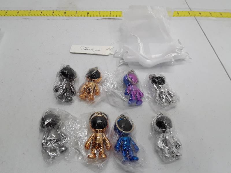lot 31506 image: (24 PCS) Kids Party Favors - 8 Astronaut Keychain, 8 Thank You Cards, 8 Bags