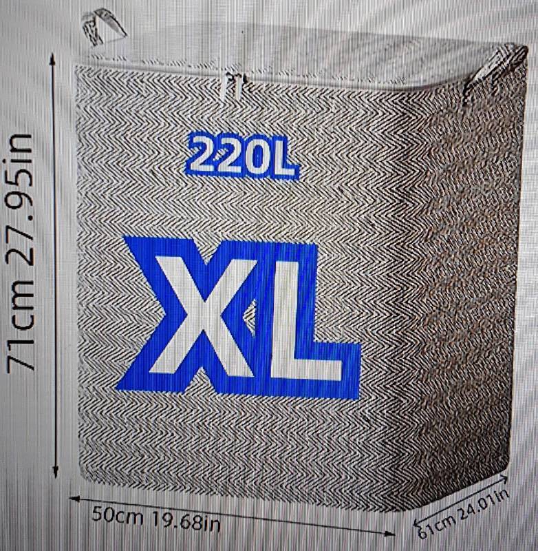 lot 31643 image: Foldable Non-Woven Storage Bin with Lid, 220L Capacity