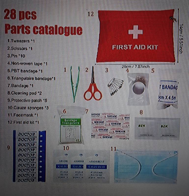 lot 31683 image: Portable First Aid Kit with Supplies for Hunting, Hiking and Camping