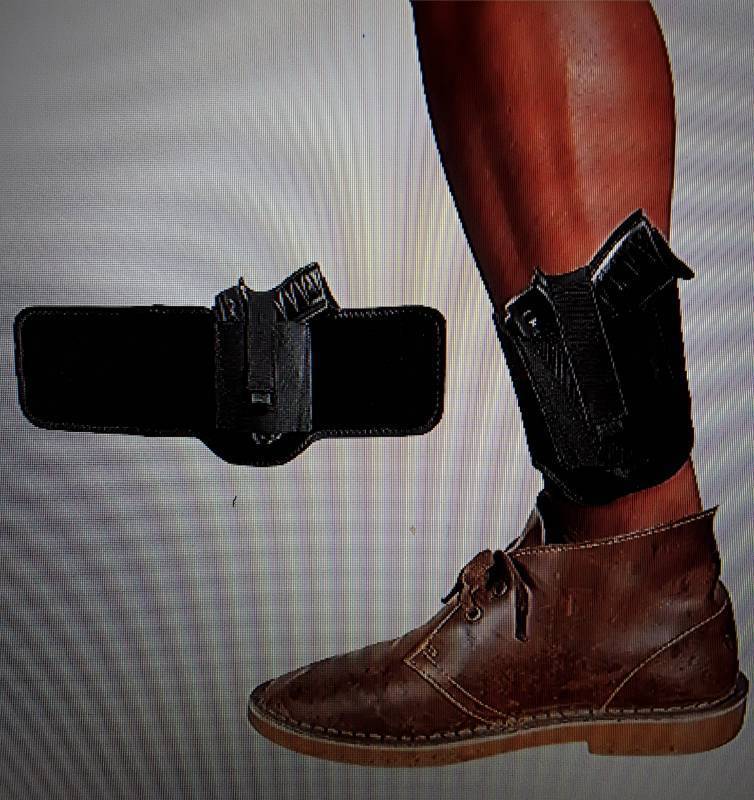lot 31708 image: Neoprene Ankle Holster with Padding for Concealed Carry, Spare Magazine Pouch & Extra Secure Strap for Concealment for Men & Women
