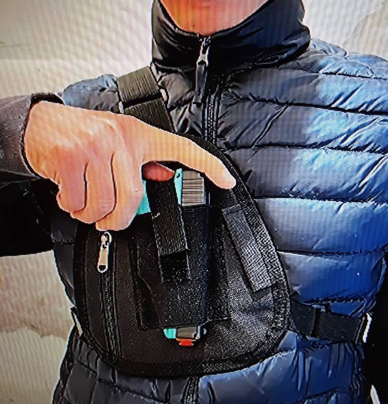 lot 31713 image: Quick Draw Holster for Left or Right Hand with Shoulder Strap, Concealed Carry