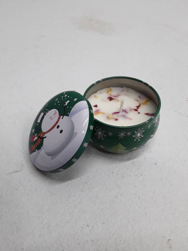 lot 57139 image: Holiday Candle - Snowman 2.5 x 2.5 x 2.5 in