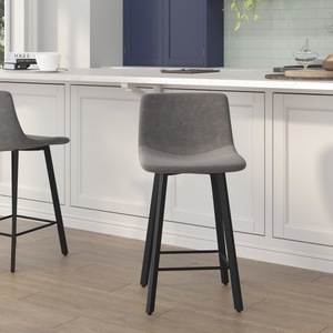 lot 46830 image: High Quality Commercial Grade Gray Leather Stools
