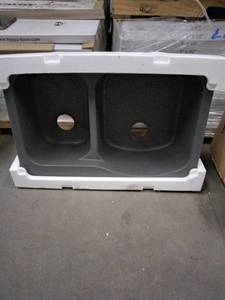 lot 46837 image: Double Bowl Undermount Kitchen Sink - Black Granite Composite