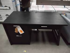 lot 46853 image: RIVERSIDE FURNITURE Modern Black Office Desk with Drawers