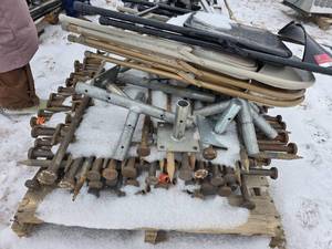 lot 50300 image: Assorted Lot of Chairs, 36in metal Stakes and More
