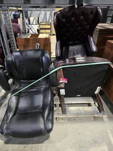 lot 50317 image: Lot W (3) Office Chairs and File Cabinet