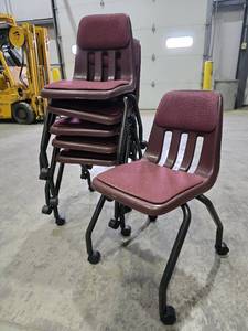 lot 50322 image: (6) Stackable Burgundy Chairs