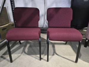 lot 50329 image: (2) Burgandy Waiting Room Chairs