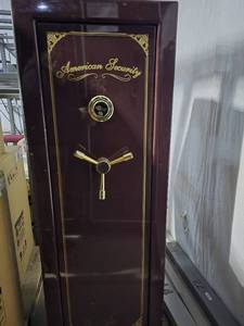 lot 50344 image: American Security Gun Safe - Classic Brown W Combo