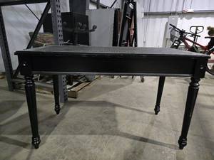 lot 50359 image: Classic Black Entryway Table with Turned Legs