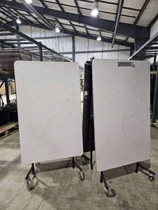 lot 50386 image: (2) 8ft Portable Folding Table Cart Set