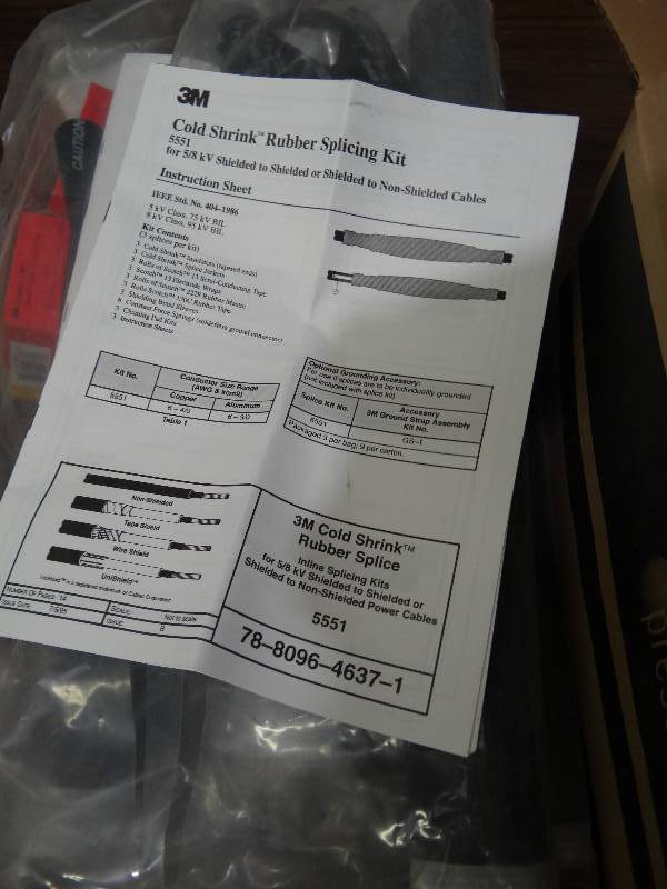 lot 7845 image: Lot of 3 Cold Shrink Rubber Splicing Kits