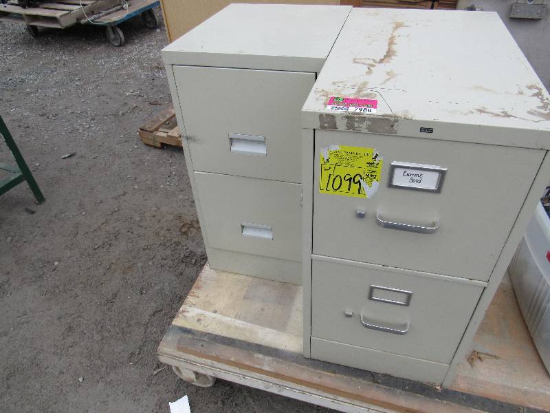 lot 7988 image: Lot of 2 Filing Cabinets  & Hand Tools (For Parts)