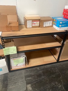 lot 7862014 image: 3 tier tear drop shelf 4ft x 3ft x 2ft (items not included)