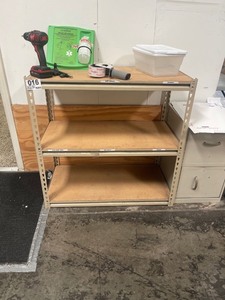 lot 7862016 image: 3 tier tear drop shelf 3ft x 3ft x 18in (items not included)