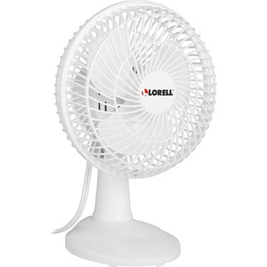 lot 7862061 image: Lorell, LLR49257, 6 Two Speed Tilt Plastic Desk Fan, 1 Each, White