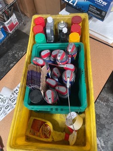 lot 7862062 image: assorted aerosols, paint, primer, wd40