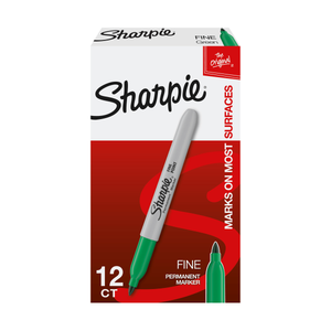 lot 7862086 image: Sharpie Fine Point Permanent Marker Green Box of 12