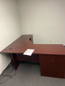 lot 7862177 image: Corner Computer Desk (measures 6ft long at each end)